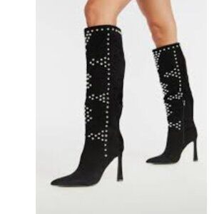 Just Fab Aria Studded Heeled Boot